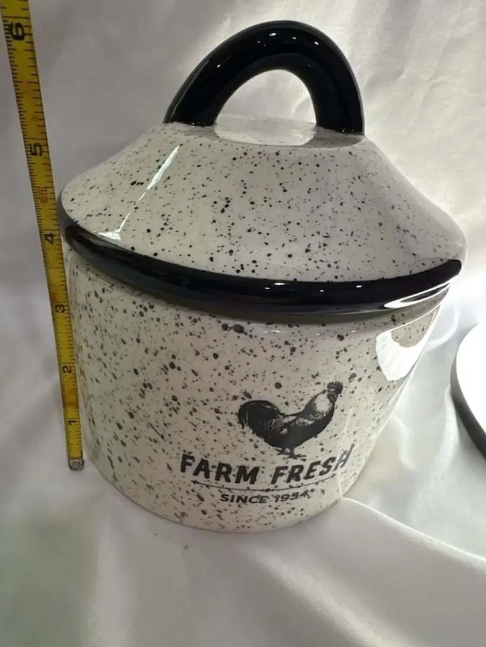 American Atelier Farm Fresh Rooster Ceramic Canister with Lid